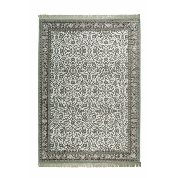 Luxury Furnitures Bo Machine Woven Green/Ivory Rug Wayfair